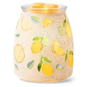 Scentsy LEMONLY YOURS warmer mosaic lemons wax warmer NIB